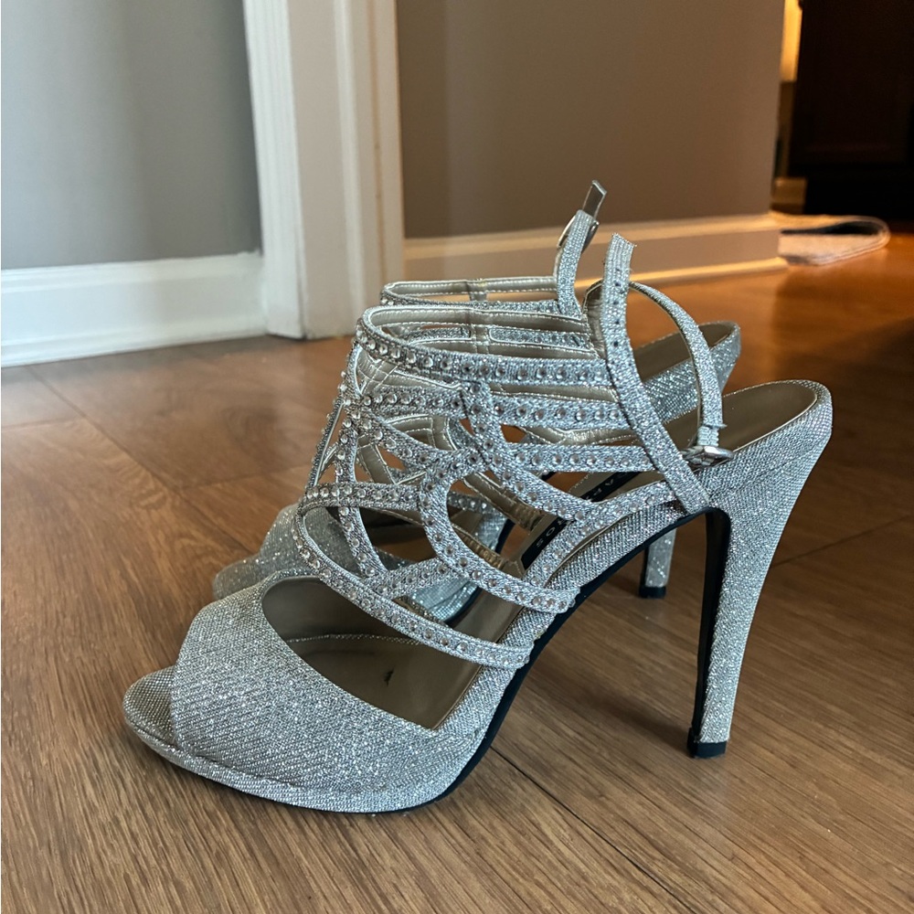 Caparros Poet Silver Glimmer Heels